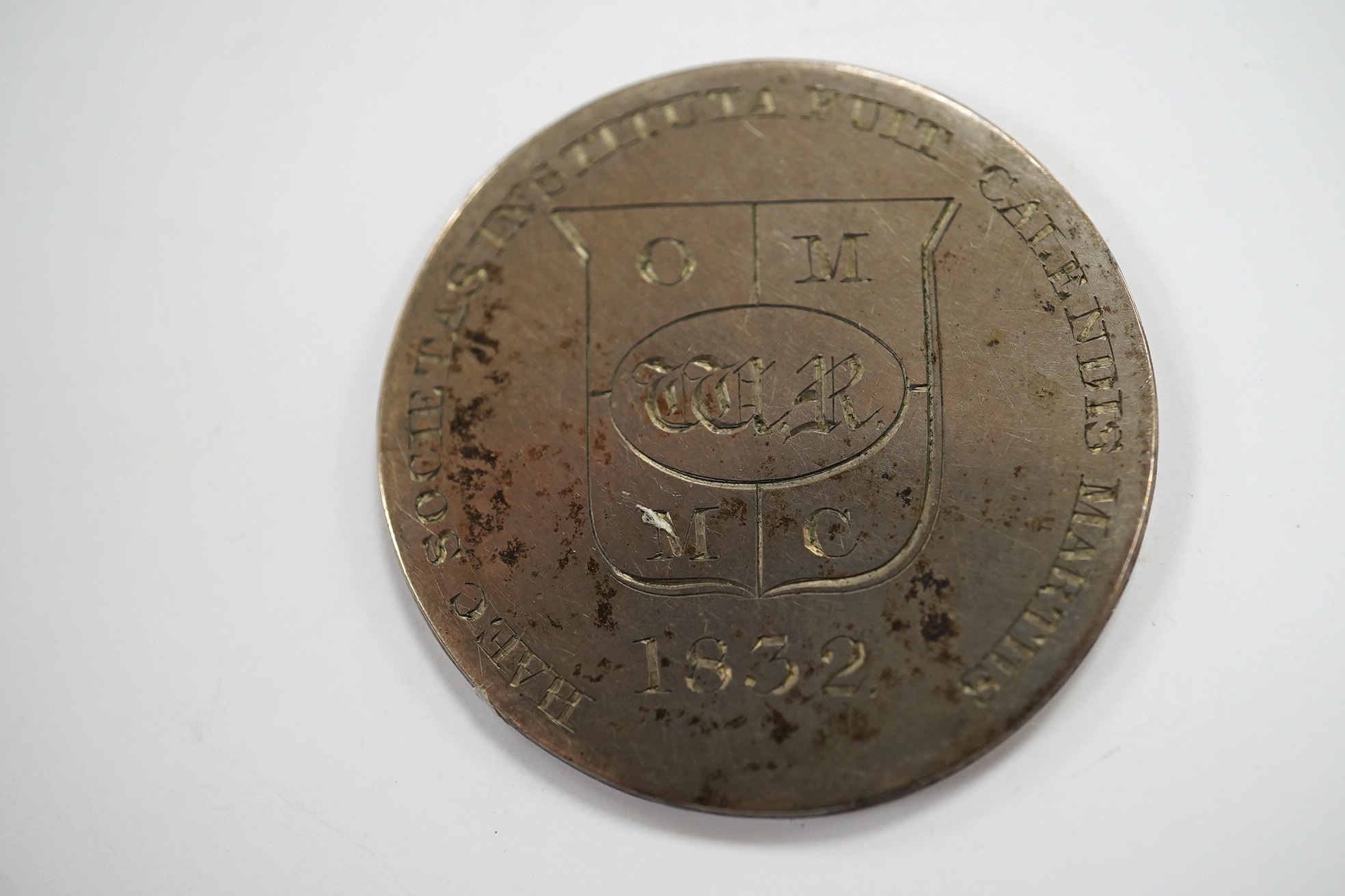 A William IV silver members token O.M.M.C, 1832
